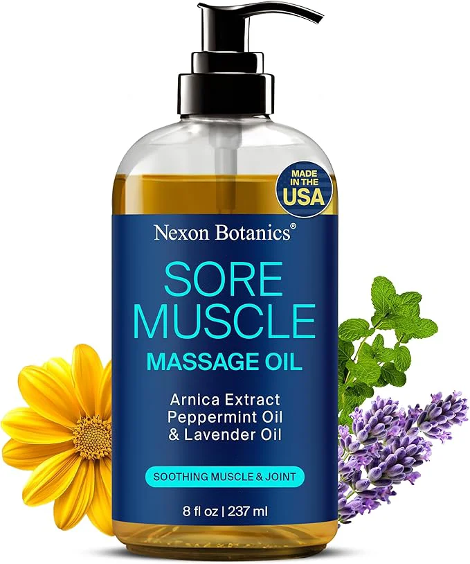 Elegant Sore Muscle Massage Oil for Massage Therapy 8 fl oz Modern
