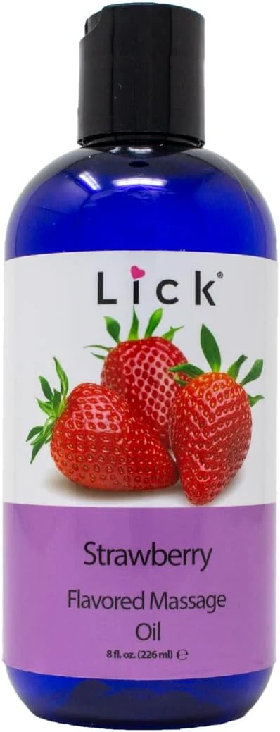 Excellent Lick Strawberry Bliss Edible Massage Oil – Natural Sensual Body Oil Convenient