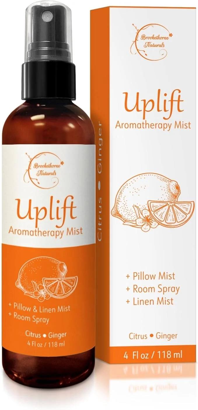 Quality Uplift Aromatherapy Room Spray for Energy Boost. Lemon Bergamot Ginger Optimized