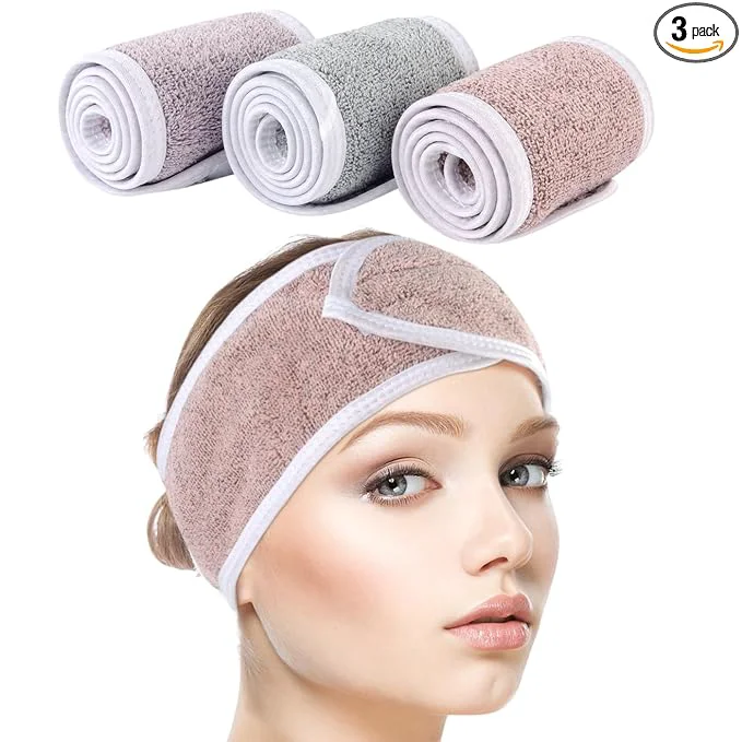 Artisan SINLAND Spa Headband for Women 3 Counts Ultra Soft Adjustable Makeup Hair Band Certified