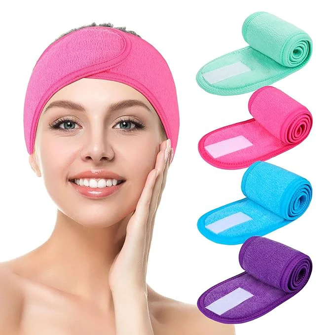 User-Friendly Facial Spa Headbands 4pcs Makeup Shower Bath Wrap Sport Headband Terry Cloth Next-Generation