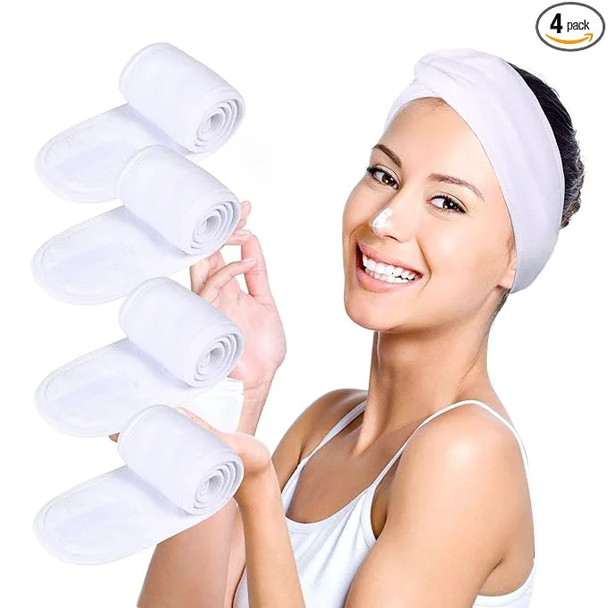 Trusted Facial Spa Headbands 4 PCS Makeup Shower Bath Wrap Sport Headband Terry Cloth Easy-to-Use