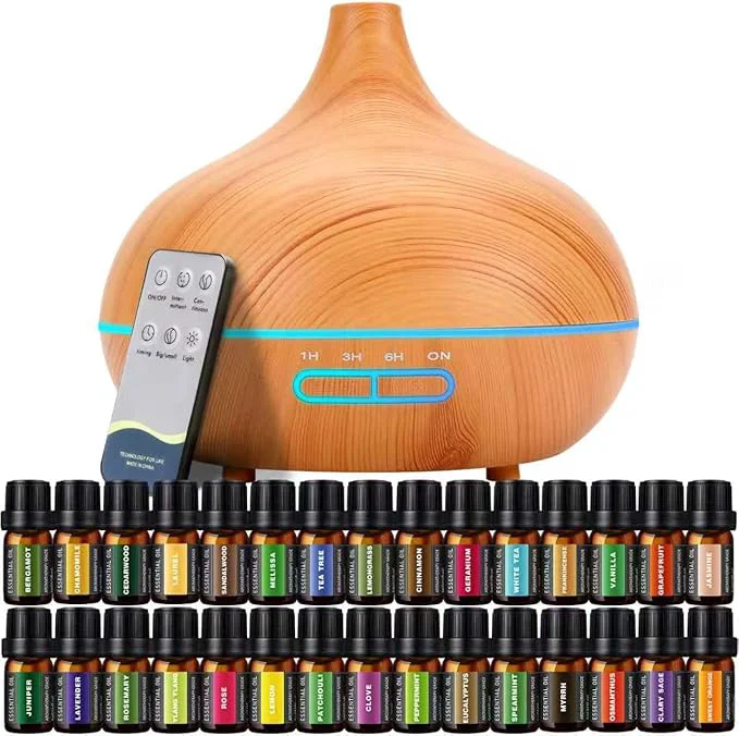 Fine Crafted 550 ML Aroma Diffiser with Essential Oils Set Essential Oil Diffuser with Genuine