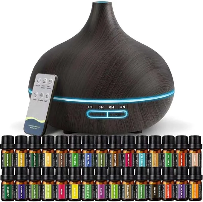 Recyclable SACATR 550ml Oil Diffuser with 30x5 mL Essential Oils Ultrasonic Technology Prestigious