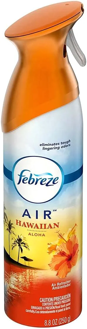High-Grade Febreze Air Freshener and Odor Eliminator Spray Linen Sky and Hawaiian Aloha Natural