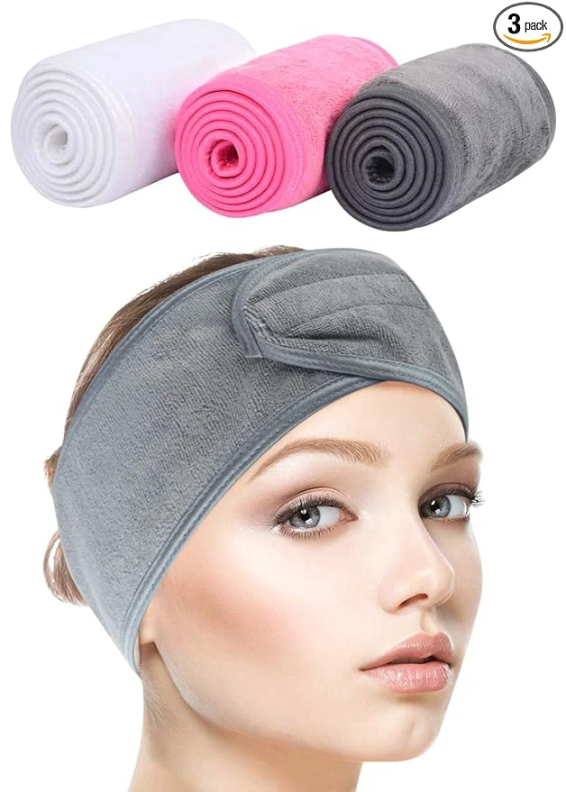 Quality SINLAND Spa Headband for Women 3 Counts Adjustable Makeup Hair Band Enhanced