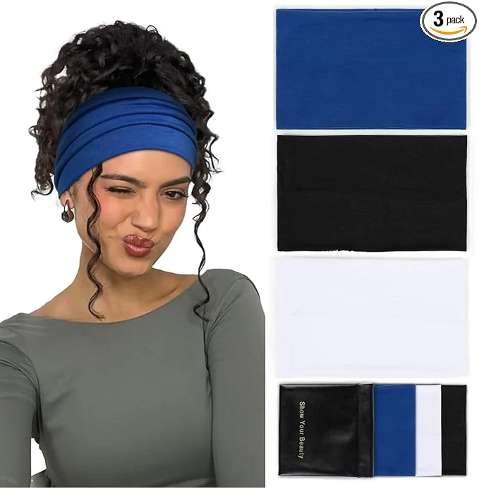 Advanced Huachi Wide Headbands for Women Non Slip Thick Womens Headbands Boho Elastic Recyclable