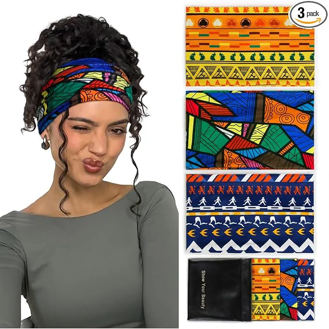 Eco-Friendly Huachi Wide Headbands for Women Non Slip African Head Wraps for Black Women Verified