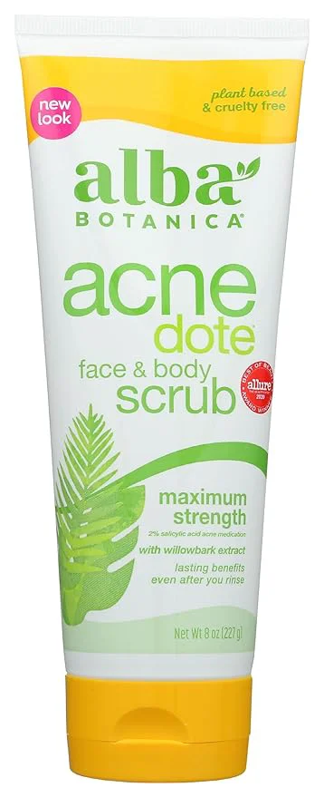 Trusted Alba Botanica Acnedote Maximum Strength Face Body Scrub Certified