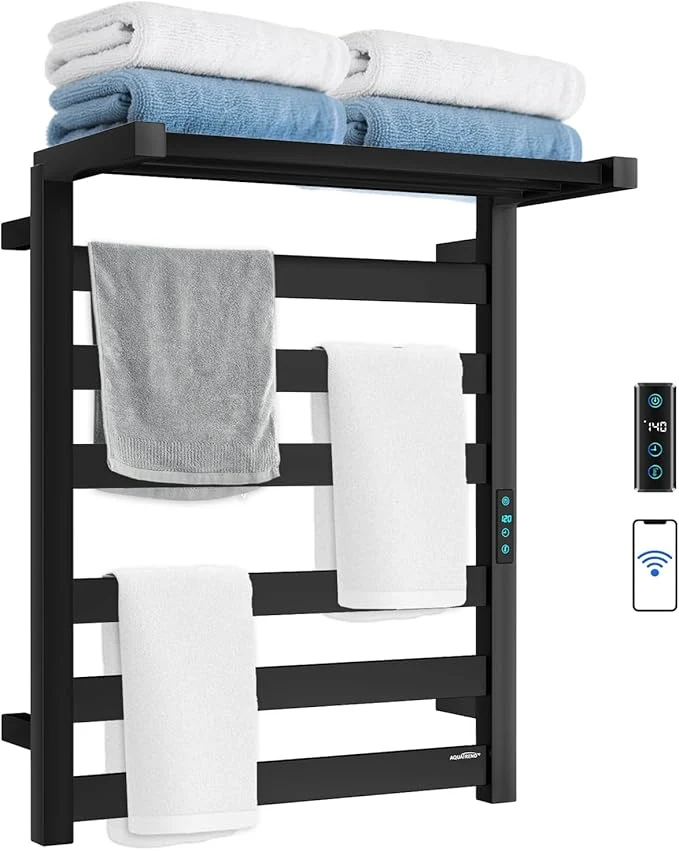 Fine Towel Warmer Rack with WiFi 6 Bars Large Towel Racks with Temperature Timing Organic