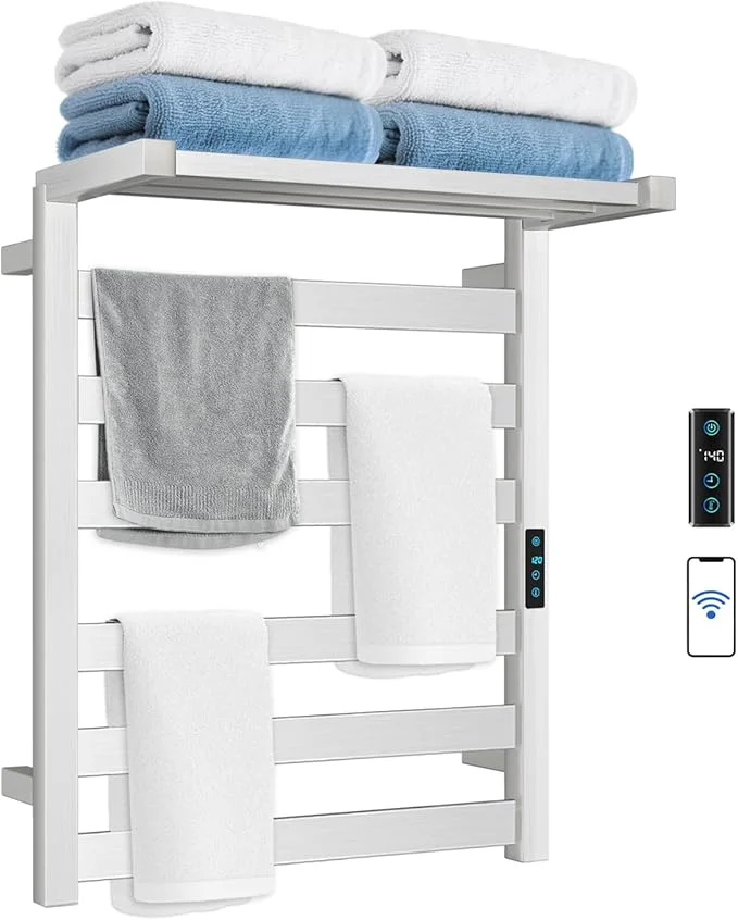 Elegant WiFi Heated Towel Rack Wall Mounted Electric Towel Warmer First-Class