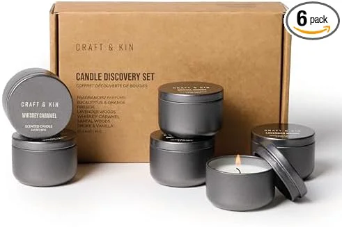 Modern Craft Kin Scented Votive Candle Gift Set of 6 Small Luxury Scented Candles Natural