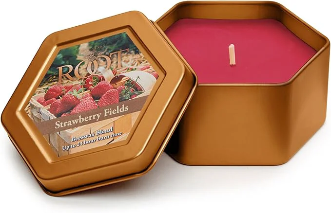 Easy-to-Use Root Candles Scented Candles in Travel Tin 24-Hour Honeycomb Traveler Fast
