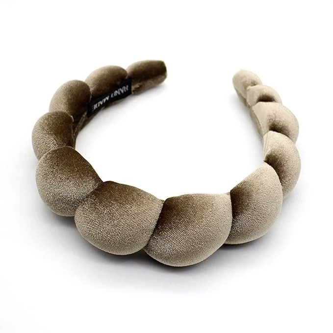 Functional Fashion Headbands for Women Padded Fabric Hair Bands Wide Velvet Non Slip Organic