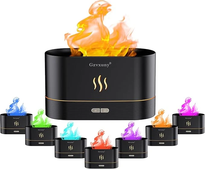 Unique Flame Essential Oil Diffuser Upgrade 7 Colour Lights Aromatherapy Diffuser Crafted