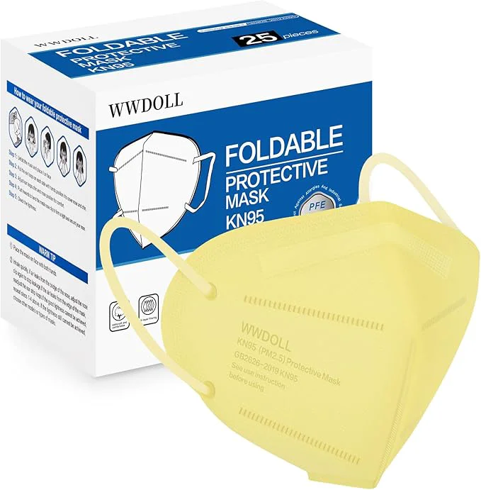 Premium WWDOLL KN95 Face Mask 25 Pack 5-Layers Breathable Disposable KN95 Masks Official