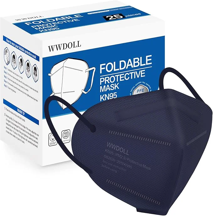 WWDOLL KN95 Face Mask 25 Pack 5-Layers Breathable Disposable KN95 Masks Top-Quality