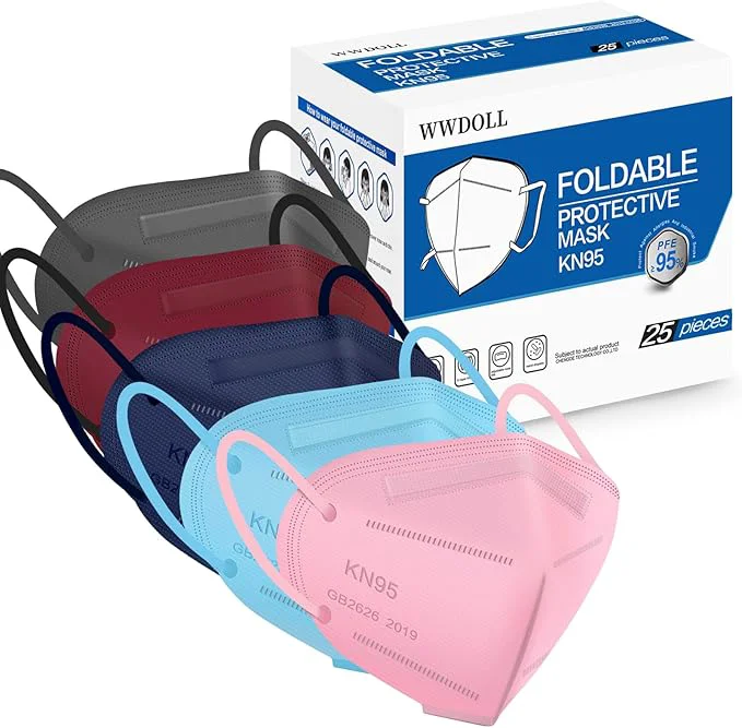 Modern WWDOLL KN95 Face Mask 25 Pack 5-Layers Breathable Disposable KN95 Masks Secure