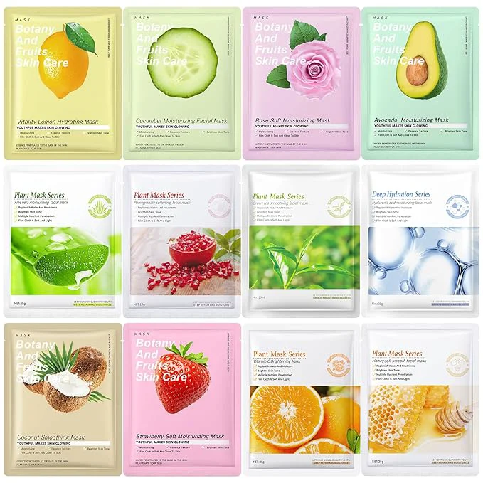 Original Design 12 Pack Face Masks Skincare Sheet Face Masks Smooth