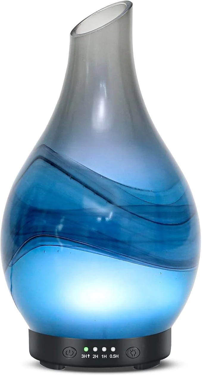 Recyclable MAXWINER Essential Oil Diffusers Handmade Art Glass Ultrasonic Aromatherapy Solid