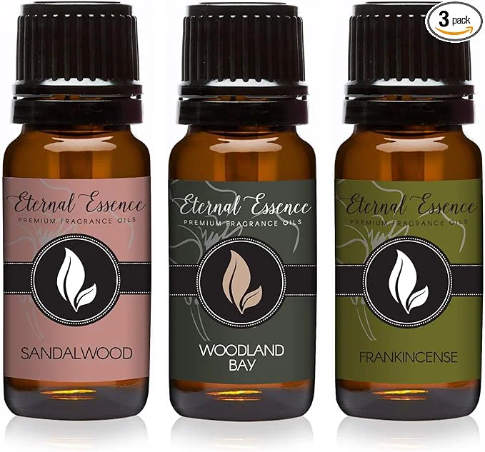 Practical Trio - Sandalwood Woodland Bay Frankincense - Premium Fragrance Oil Trio - Clean