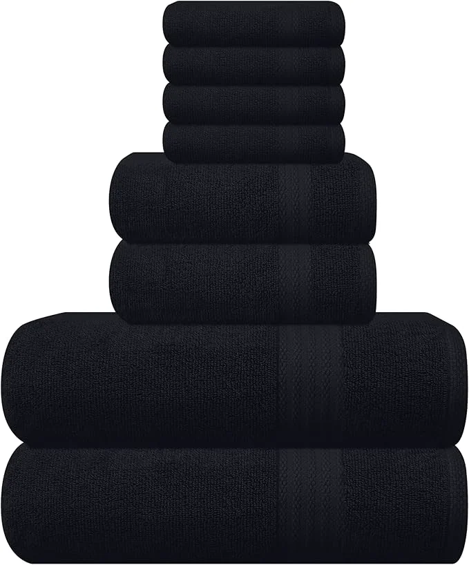 Prestigious GLAMBURG Ultra Soft 8-Piece Towel Set Environmentally Friendly