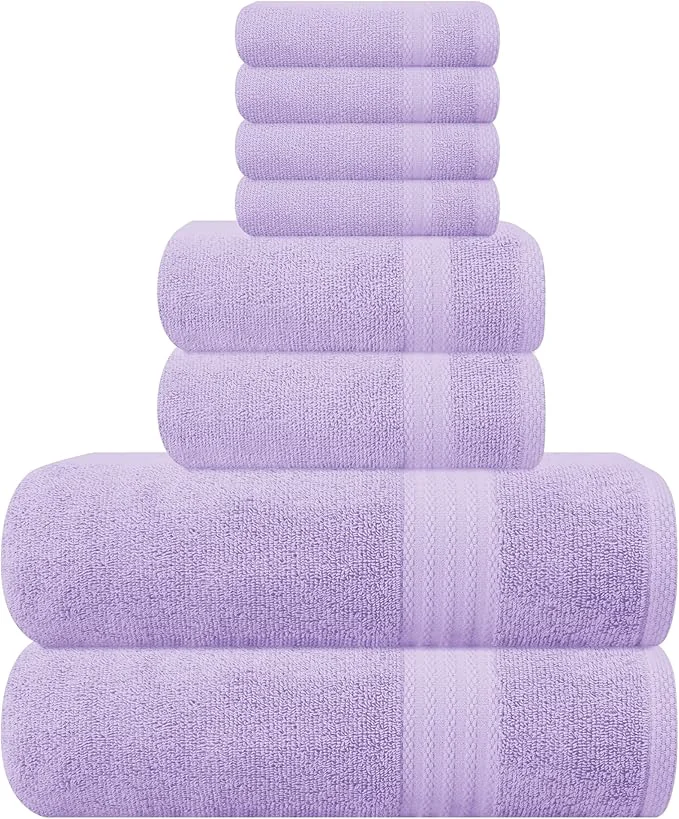 Pure GLAMBURG Ultra Soft 8-Piece Towel Set Healthy