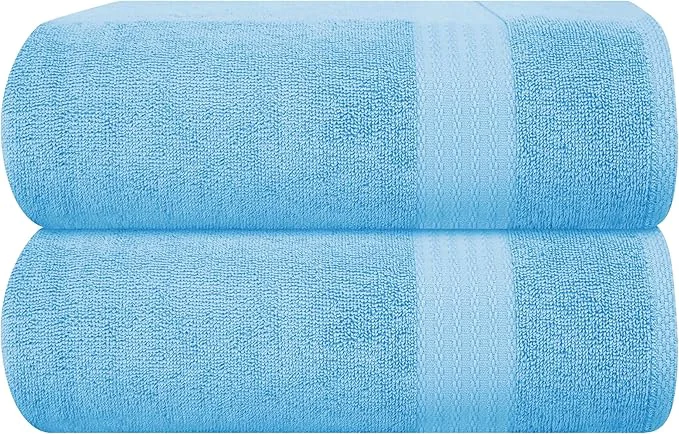 Luxury GLAMBURG Premium Cotton Oversized 2 Pack Bath Sheet 35x70- Pure Cotton Top-Quality