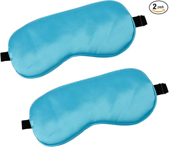 Safe 2 PCS Blue Silk Sleep Mask Elegant