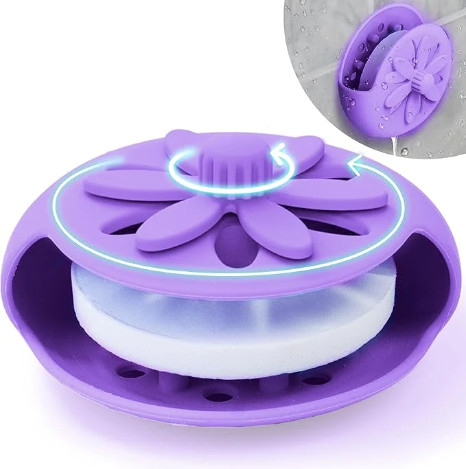 Functional SHARLOVY Purple Shower Steamers Tray Big Suction Cup Shower Steamer Tablet Secure