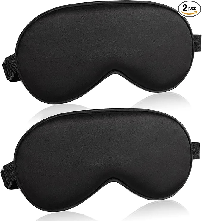 Elegant Sleep Mask for Women and Men 2 Pcs Eye Mask for Sleeping Adjustable Strap Prestigious