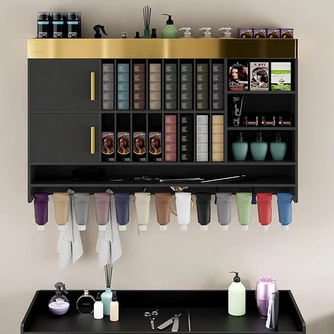 Reliable Hair Color Organizer Rack Wall Mounted Salon Station Practical