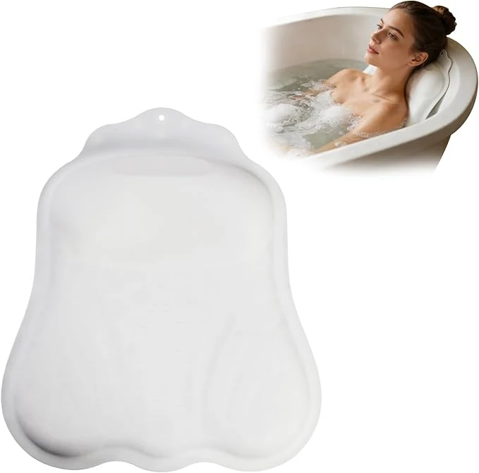Premium Material Soft Silicone Bath Pillow Adjustable Airbag Ergonomic Neck Support Design Environmentally Friendly