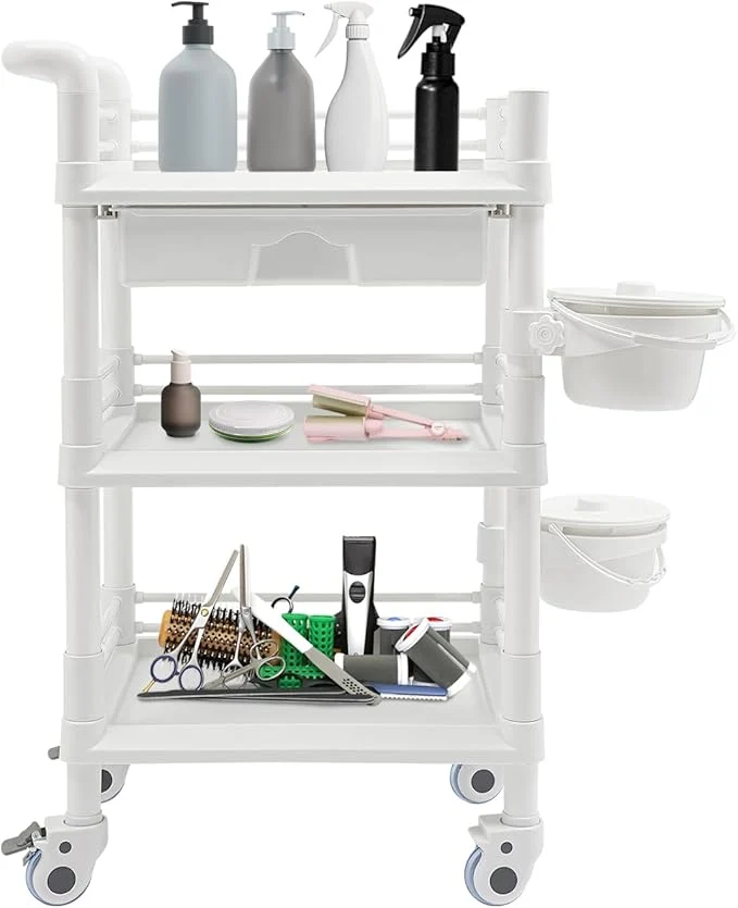 Premium Salon Storage Cart 3 Tier Rolling Beauty Organizer First-Class