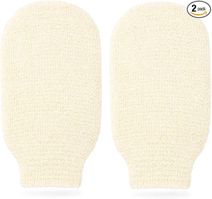 Secure 2-Pack Hemp Bath Gloves – Natural Shower Mitts Stylish