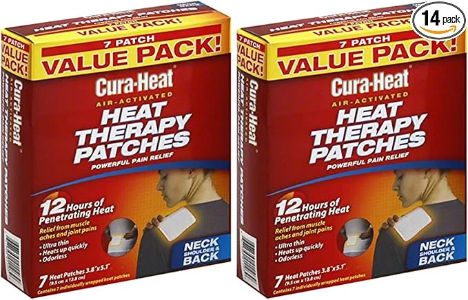 Crafted Cura-Heat Therapy Patches Air Activated Neck Shoulder Back ValuePack 7 Original