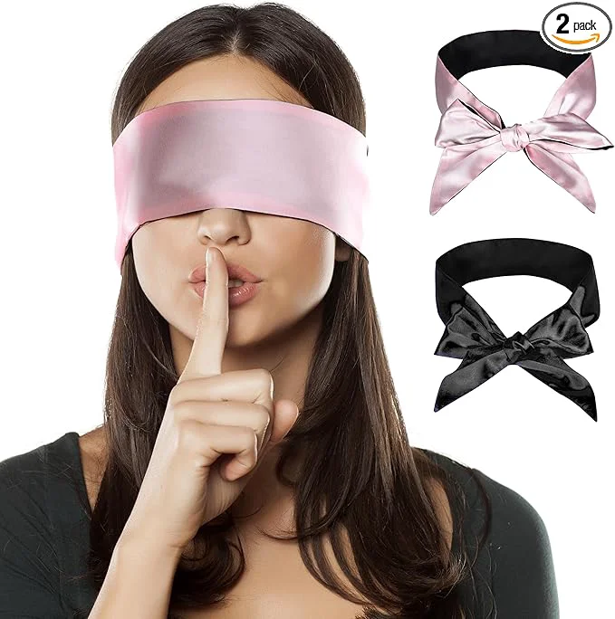Refined FRESHME 2pcs Satin Blind Eye Sleeping Mask Carefully Designed