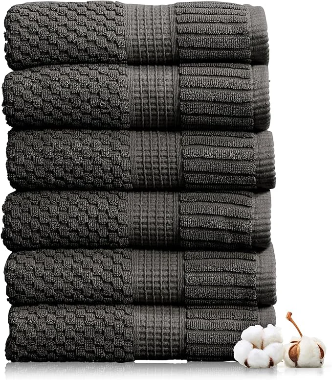 Luxury NY Loft Cotton Hand Towel 6 Pack Super Soft Absorbent Quick-Dry Hand Elite