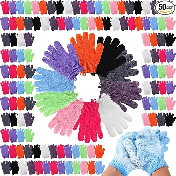 Easy-to-Use FoldTier 100 Pcs Exfoliating Gloves Bulk Next-Generation