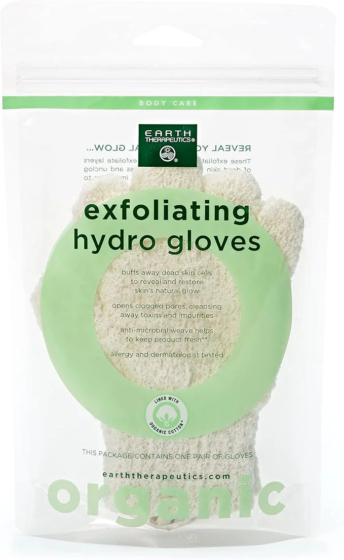 Practical Earth Therapeutics Organic Cotton Exfoliating Gloves 1 Pack Optimized
