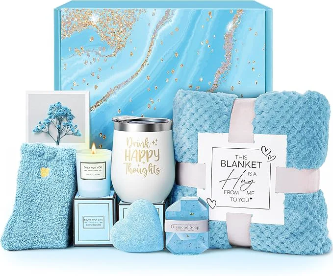 Solid Self Care Get Well Soon Gifts for Women Luxury Ocean Spa Gift Basket Specialty