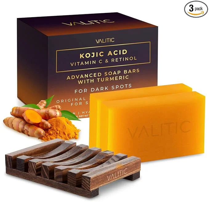 Smooth VALITIC Kojic Acid Vitamin C and Retinol Soap Bars Recyclable
