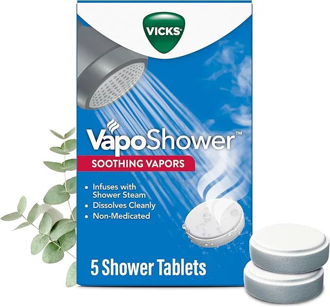 Reusable Vicks VapoShower Shower Tablet Shower Bomb Aromatherapy Vapors Eucaplytus Comfortable