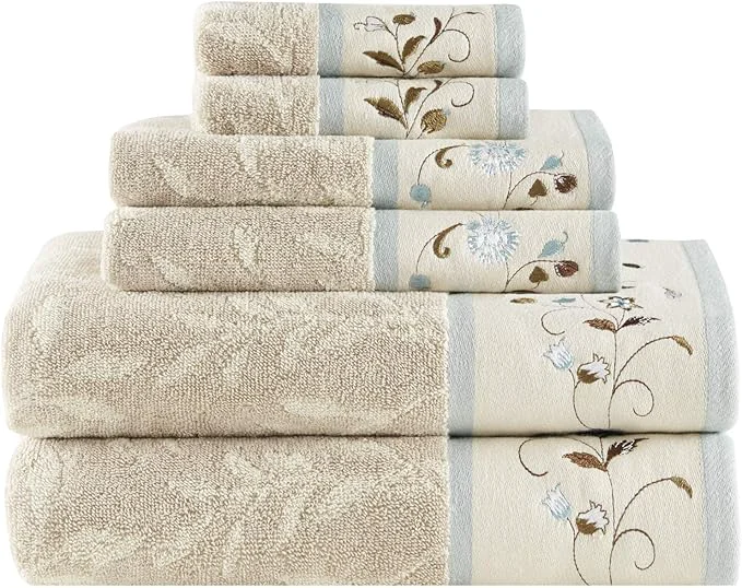 Smart Madison Park Serene Cotton Bath Towel Set Luxurious Floral Decorative Expertly Made