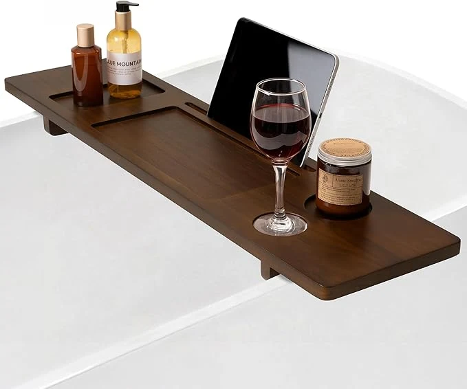 Carefully Designed Teak Bathtub Tray Contemporary