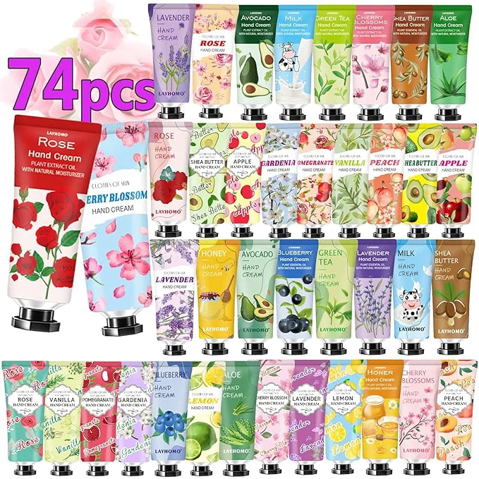 Luxury 74 Pack Bulk Hand Cream Easter Basket Stuffers Mothers Day Gifts Functional