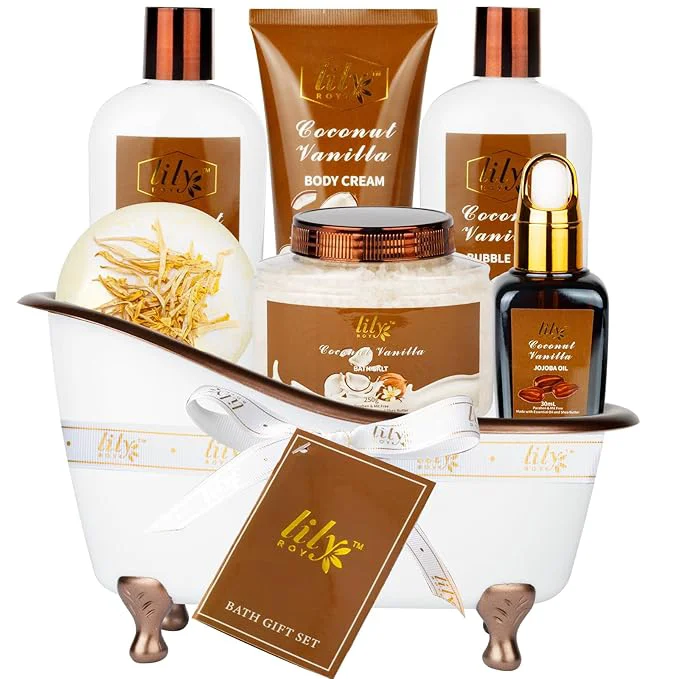 Top-Quality Mothers Day Gifts for Mom Gifts for Women 7-Piece Coconut Vanilla Bath and Practical
