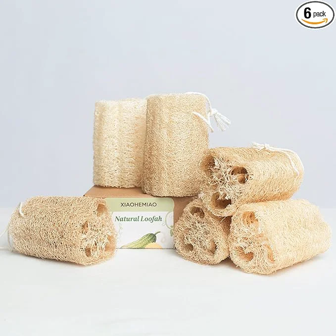 Specialty Natural Loofah 6-Pack 4 Inch Plant Fiber Exfoliating Sponge Spa Shower Convenient