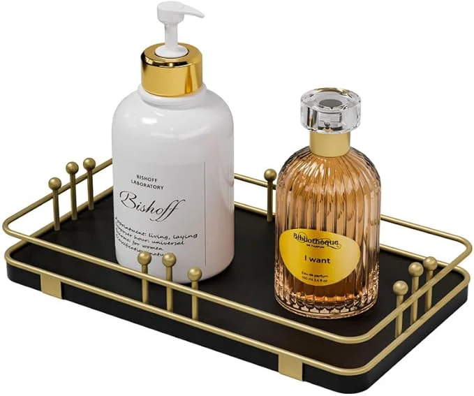 Flexible Bathroom Vanity Tray for Toiletries Makeup Perfume Candle Toilet Tank Kitchen High-Quality