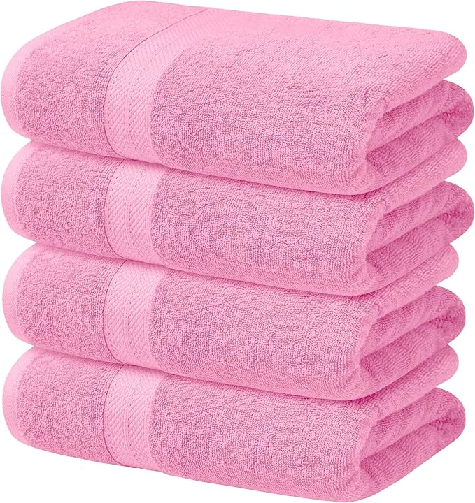 Enhanced Avalon Towels Pink Bath Towels Set of 4 pcs Cotton Towel Absorbent and Superior